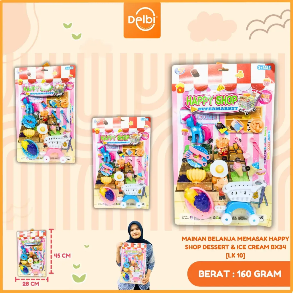 [LK 10] MAINAN BELANJA MEMASAK HAPPY SHOP DESSERT & ICE CREAM BX34