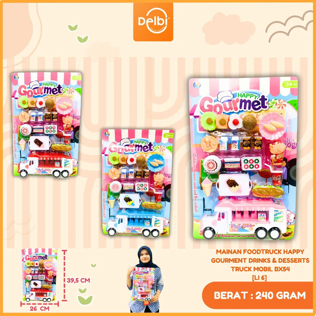 [LI 6] MAINAN FOODTRUCK HAPPY GOURMENT DRINKS & DESSERTS TRUCK MOBIL BX54