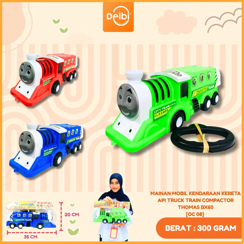 MAINAN MOBIL KENDARAAN KERETA API TRUCK TRAIN COMPACTOR THOMAS NON BATERAI PLASTIK PP BX60