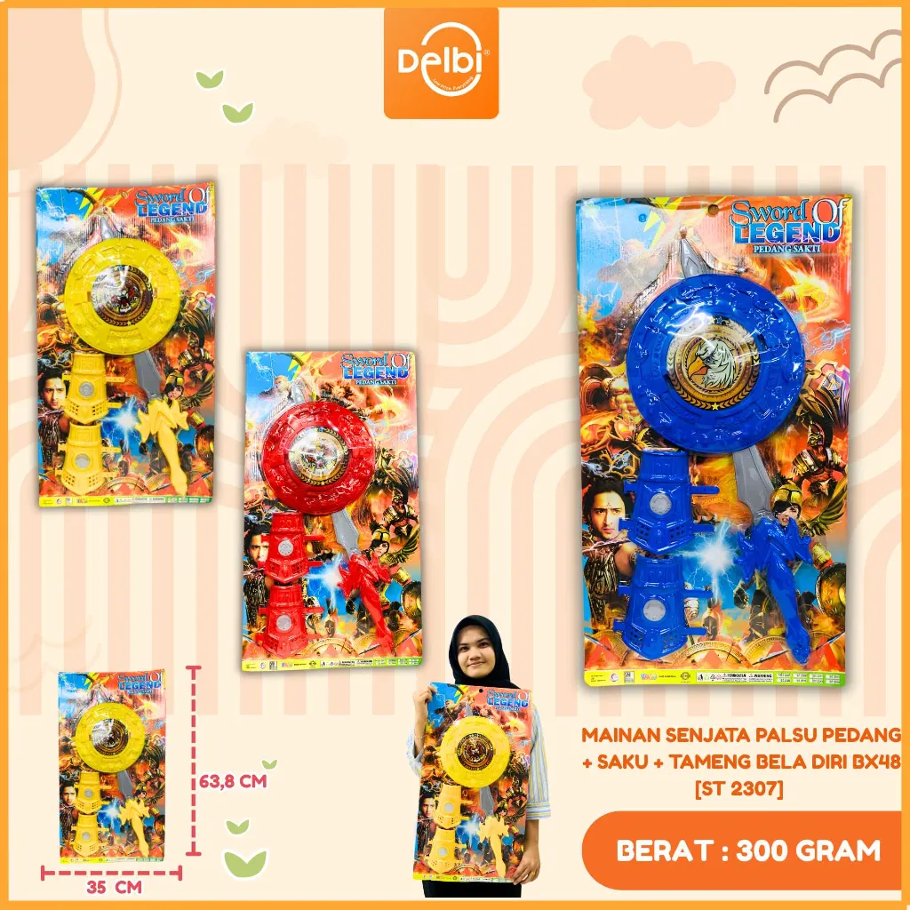 [ST 2307] MAINAN SENJATA PALSU PEDANG + SAKU + TAMENG BELA DIRI BX48