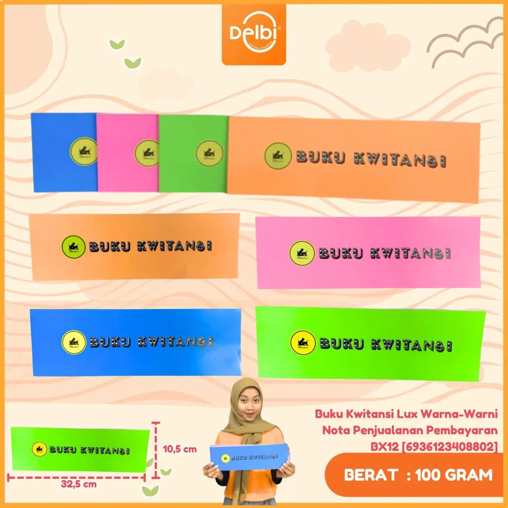 Buku Kwitansi Lux Warna-Warni Nota Penjualanan Pembayaran BX12