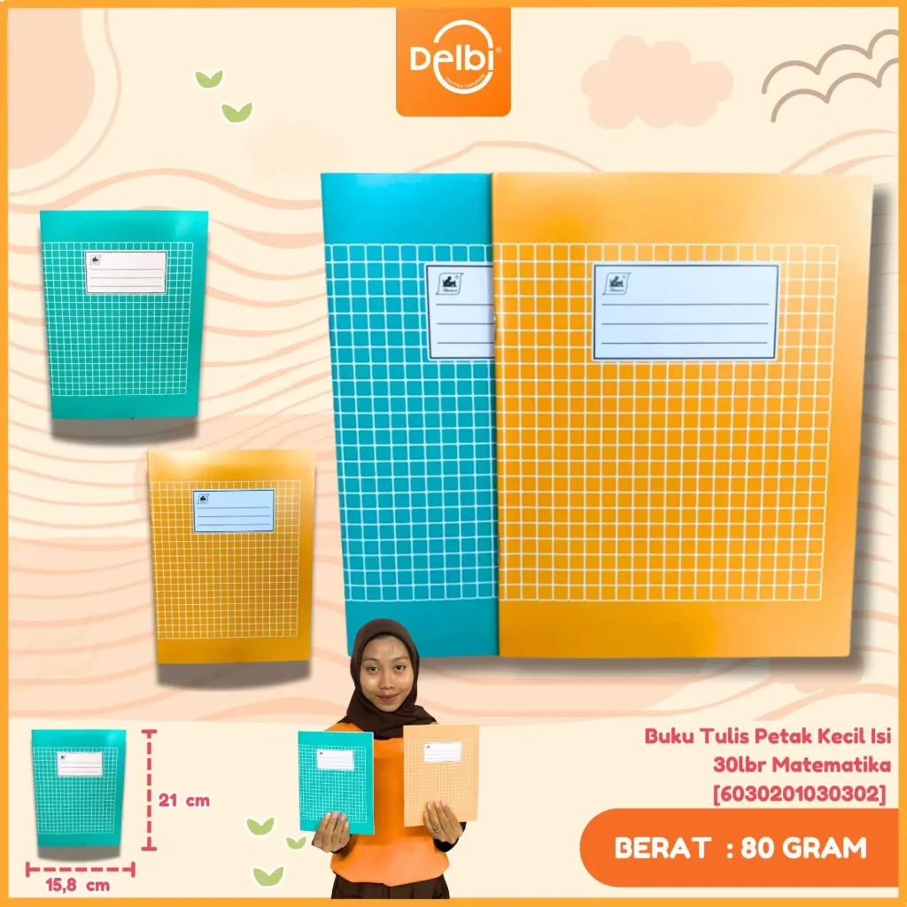 [6030201030302] Buku Tulis Petak Kecil Isi 30lbr Matematika