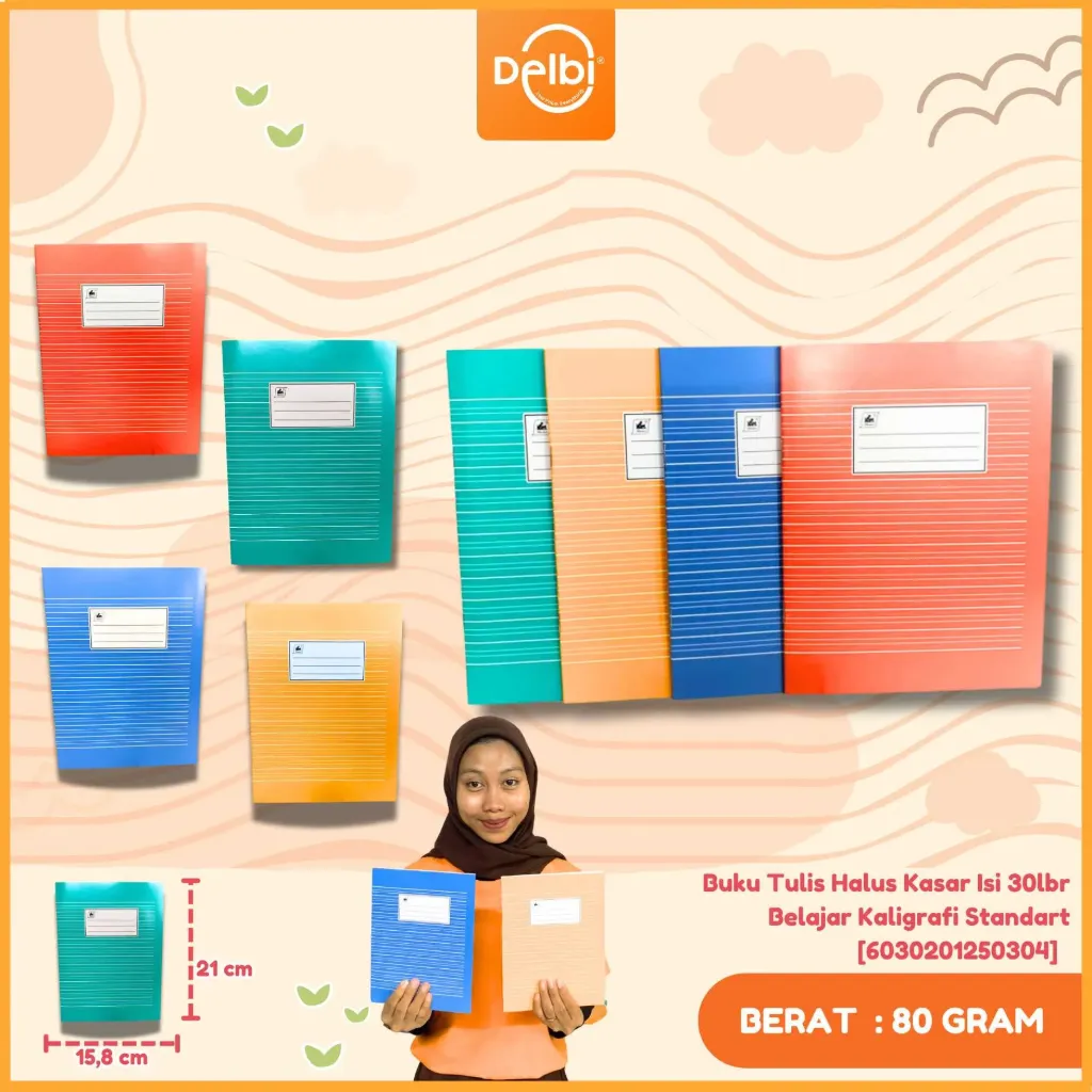 [6030201250304] Buku Tulis Halus Kasar Isi 30lbr Belajar Kaligrafi Standart