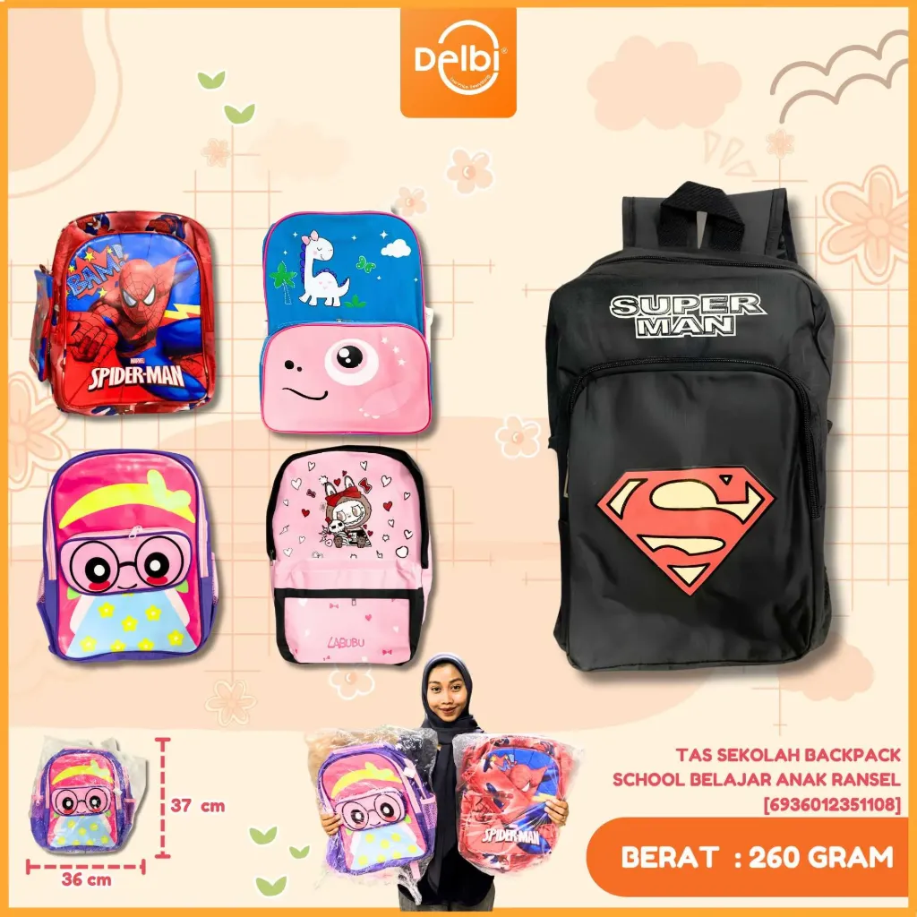 [6936012351108] TAS SEKOLAH BACKPACK SCHOOL BELAJAR ANAK RANSEL