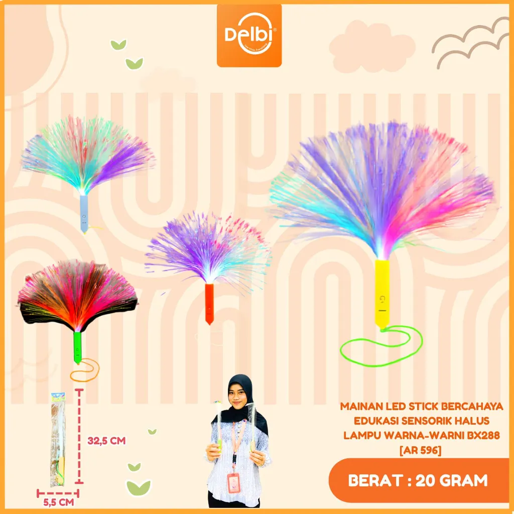 [AR 596] MAINAN LED STICK BERCAHAYA EDUKASI SENSORIK HALUS LAMPU WARNA-WARNI BX288