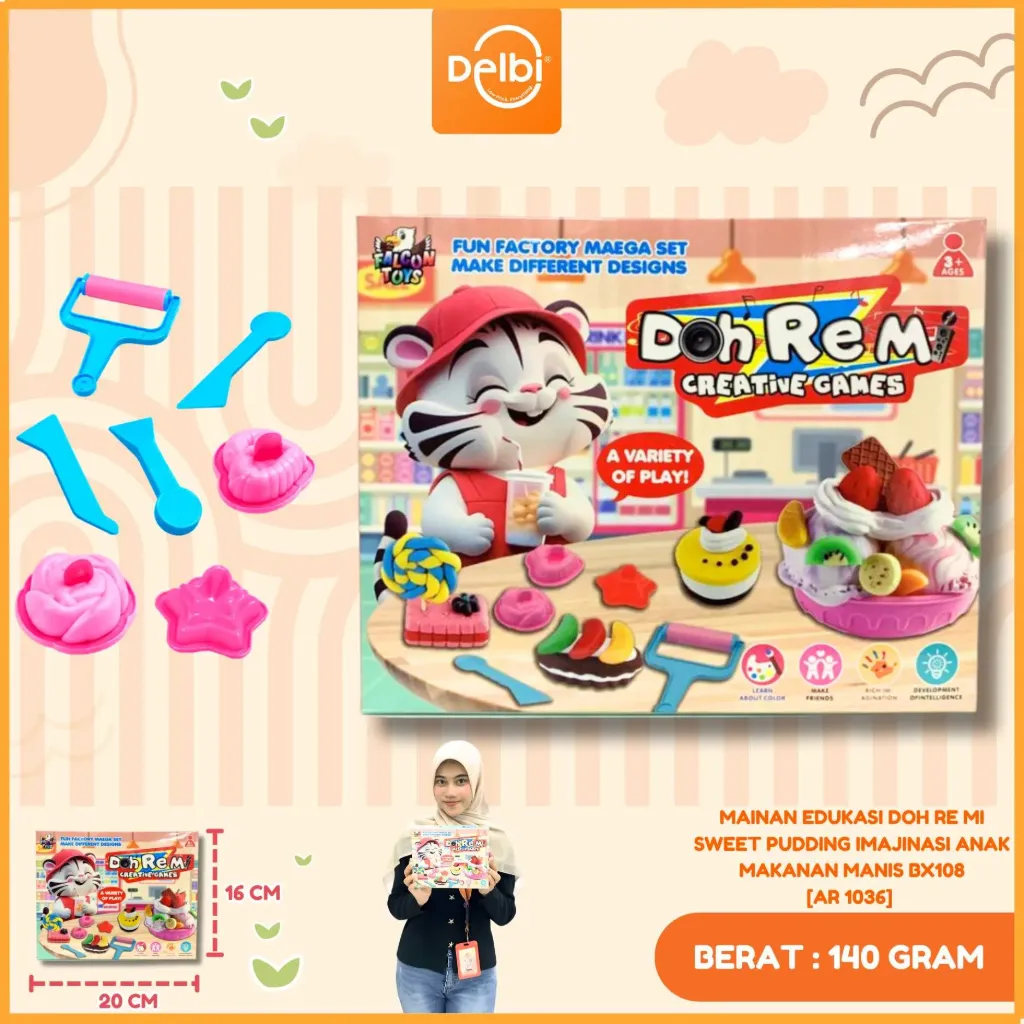 [AR 1036] MAINAN EDUKASI DOH RE MI SWEET PUDDING IMAJINASI ANAK MAKANAN MANIS BX108