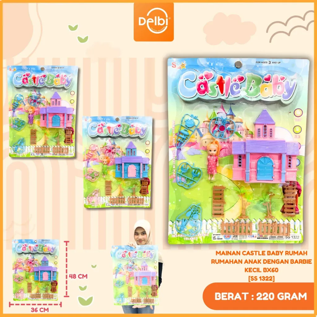 [SS 1322] MAINAN CASTLE BABY RUMAH RUMAHAN ANAK DENGAN BARBIE KECIL BX60