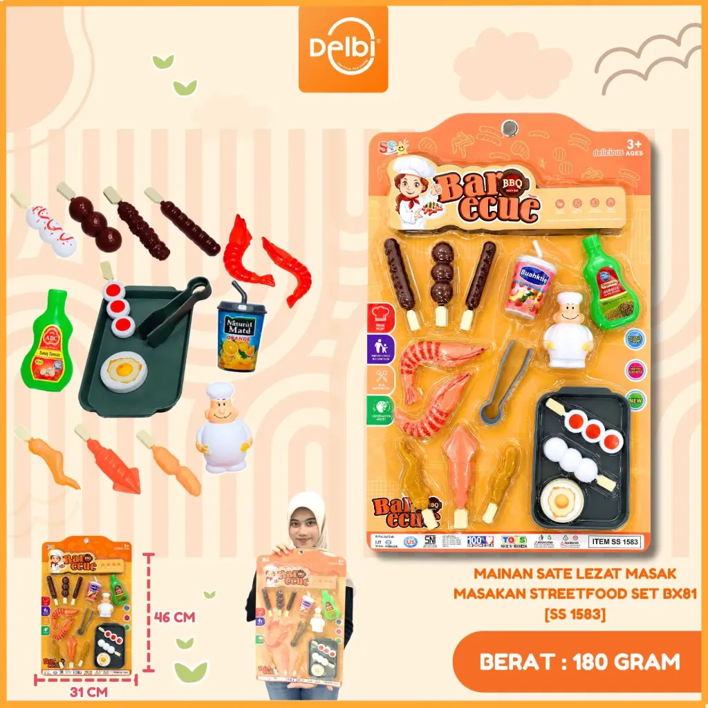 [SS 1583] MAINAN SATE LEZAT MASAK MASAKAN STREETFOOD SET BX81