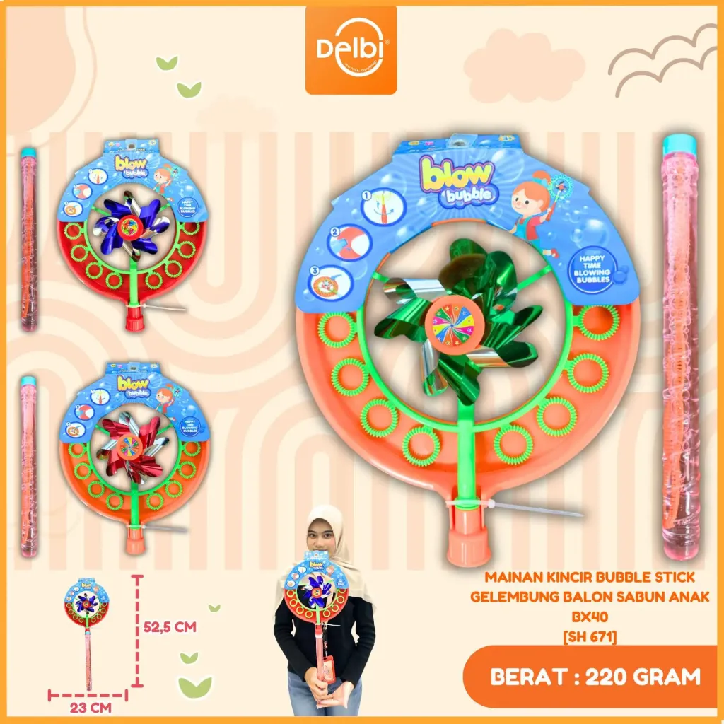 [SH 671] MAINAN KINCIR BUBBLE STICK GELEMBUNG BALON SABUN ANAK BX40