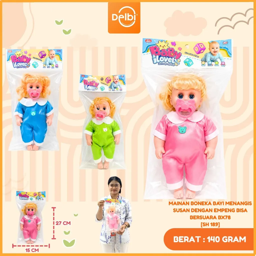 MAINAN BONEKA BAYI MENANGIS SUSAN DENGAN EMPENG BISA BERSUARA BX78