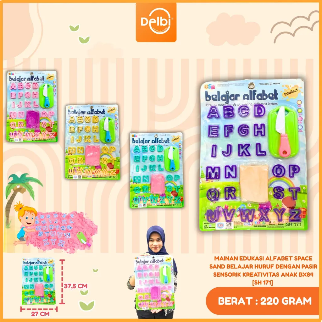 [SH 171] MAINAN EDUKASI ALFABET SPACE SAND BELAJAR HURUF DENGAN PASIR SENSORIK KREATIVITAS ANAK BX84