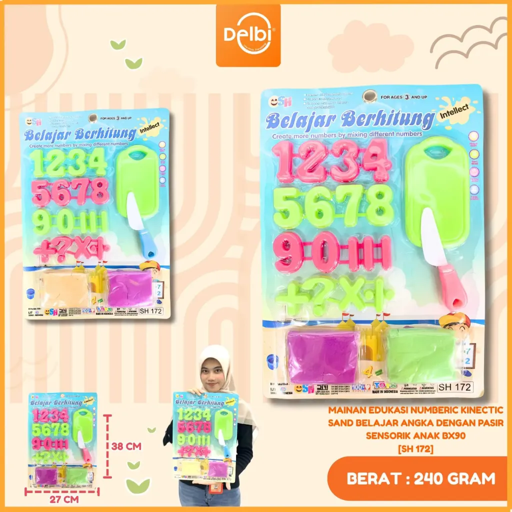 [SH 172] MAINAN EDUKASI NUMBERIC KINECTIC SAND BELAJAR ANGKA DENGAN PASIR SENSORIK ANAK BX90