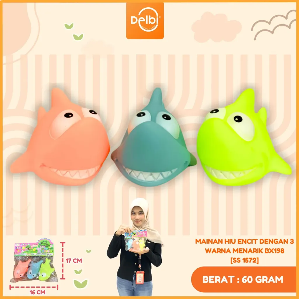 [SS 1572] MAINAN HIU ENCIT DENGAN 3 WARNA MENARIK PP BX198