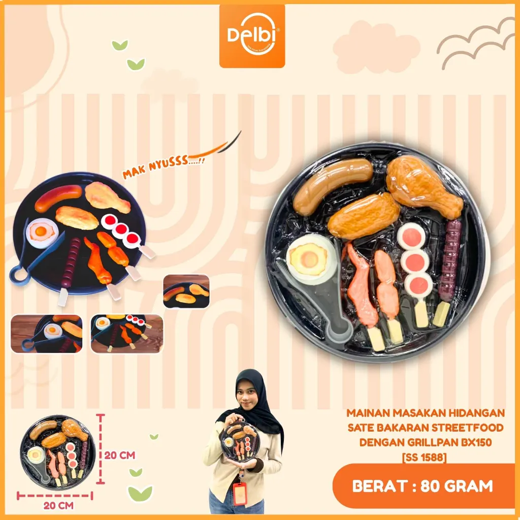 [SS 1588] MAINAN MASAKAN HIDANGAN SATE BAKARAN STREETFOOD DENGAN GRILLPAN BX150