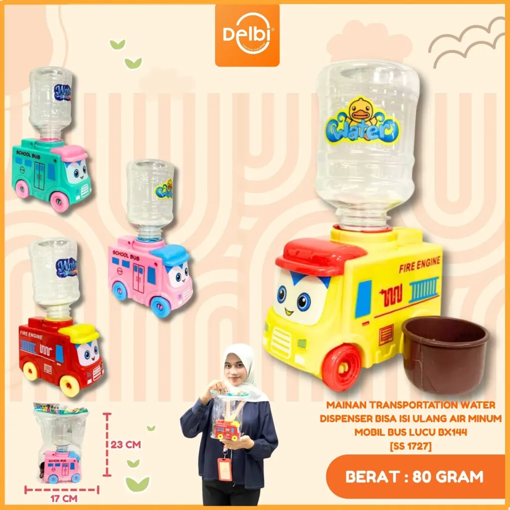 [SS 1727] MAINAN TRANSPORTATION WATER DISPENSER BISA ISI ULANG AIR MINUM MOBIL BUS LUCU OPP BX144