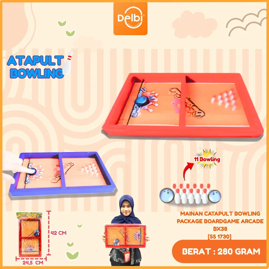 [SS 1730] MAINAN CATAPULT BOWLING PACKAGE BOARDGAME ARCADE BX38