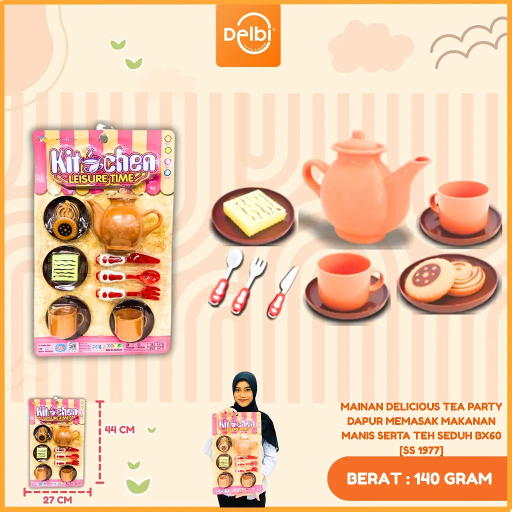 [SS 1977] MAINAN DELICIOUS TEA PARTY DAPUR MEMASAK MAKANAN MANIS SERTA TEH SEDUH BX60
