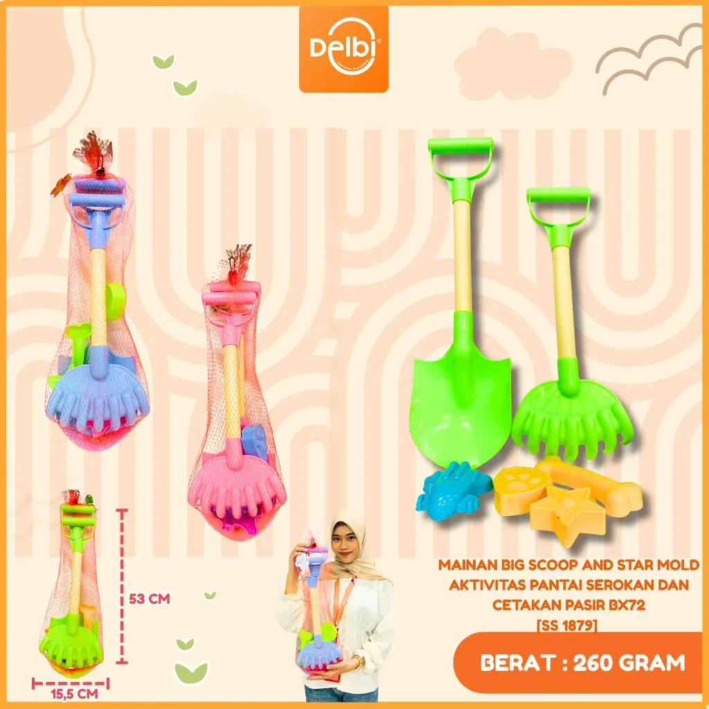 MAINAN BIG SCOOP AND STAR MOLD AKTIVITAS PANTAI SEROKAN DAN CETAKAN PASIR BX72