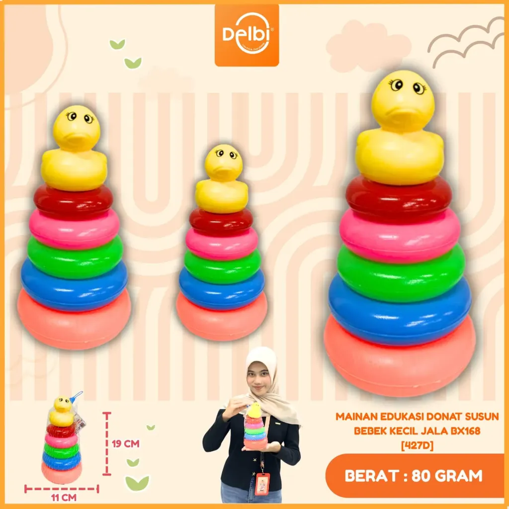 MAINAN EDUKASI DONAT SUSUN BEBEK KECIL JALA BX168