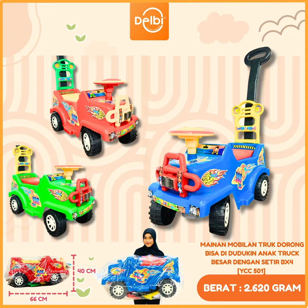 [YCC 501] MAINAN MOBILAN TRUK DORONG BISA DI DUDUKIN ANAK TRUCK BESAR DENGAN SETIR BX4