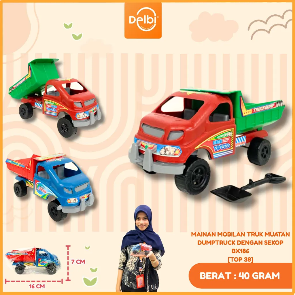 [TOP 38] MAINAN MOBILAN TRUK MUATAN DUMPTRUCK DENGAN SEKOP PLASTIK PP BX186