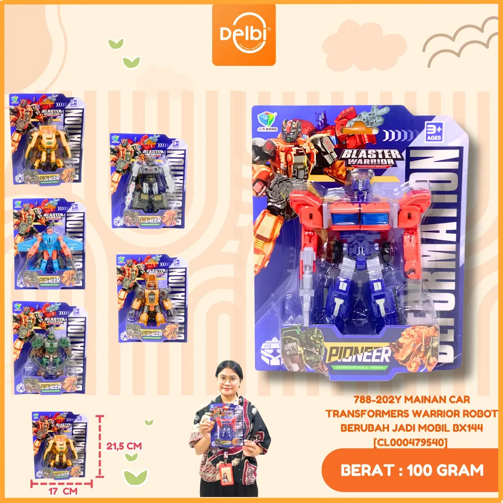 [CL000479540] 788-202Y MAINAN CAR TRANSFORMERS WARRIOR ROBOT BERUBAH JADI MOBIL BX144