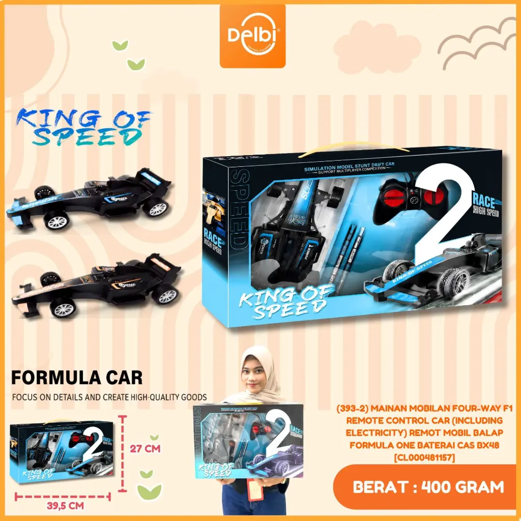 [CL000481157] (393-2) MAINAN MOBILAN FOUR-WAY F1 REMOTE CONTROL CAR (INCLUDING ELECTRICITY) REMOT MOBIL BALAP FORMULA ONE BATERAI CAS BX48