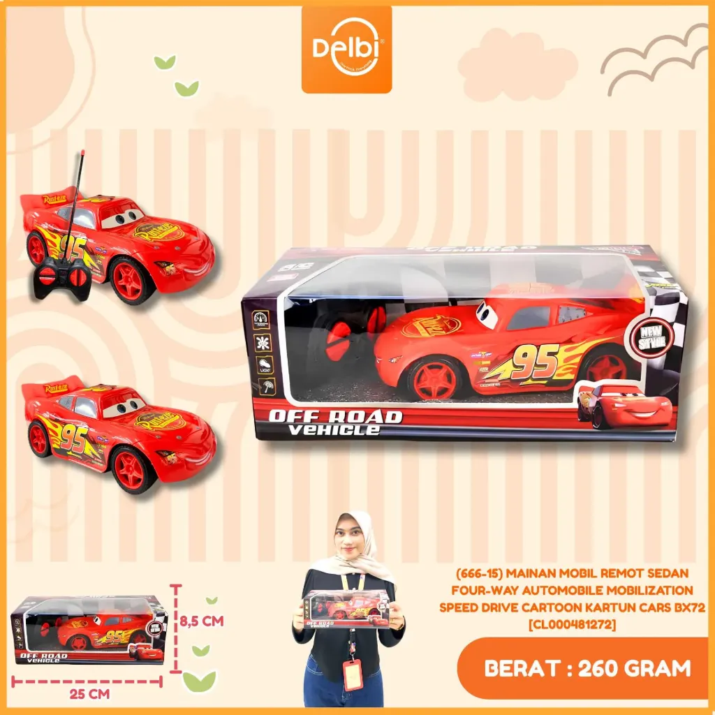 [CL000481272] (666-15) MAINAN MOBIL REMOT SEDAN FOUR-WAY AUTOMOBILE MOBILIZATION SPEED DRIVE CARTOON KARTUN CARS BX72