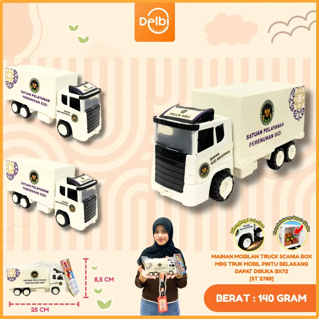 [ST 2788] MAINAN MOBILAN TRUCK SCANIA BOX MBG TRUK MOBIL PINTU BELAKANG DAPAT DIBUKA BX72