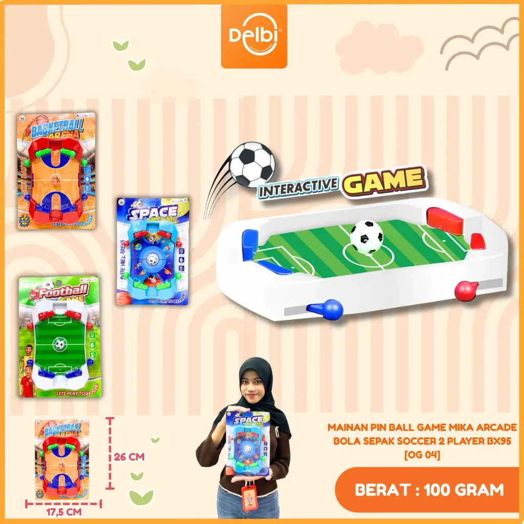 [OG 04] MAINAN PIN BALL GAME MIKA ARCADE BOLA SEPAK SOCCER 2 PLAYER BX95