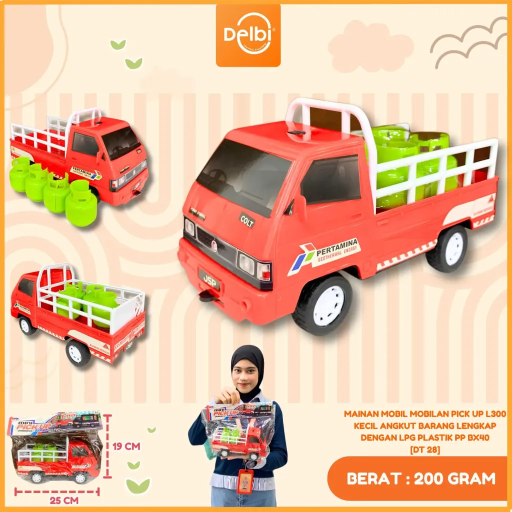 MAINAN MOBIL MOBILAN PICK UP L300 KECIL ANGKUT BARANG LENGKAP DENGAN LPG PLASTIK PP BX40