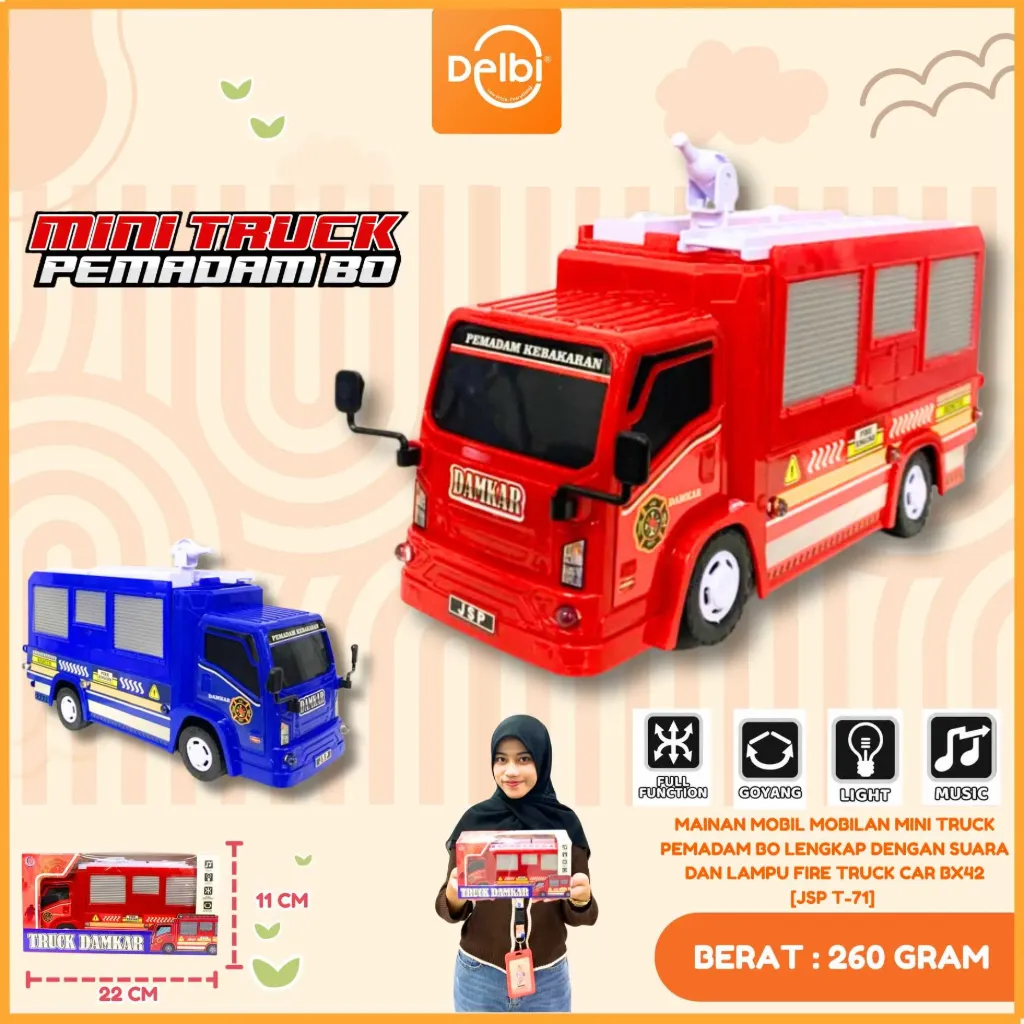 MAINAN MOBIL MOBILAN MINI TRUCK PEMADAM BO LENGKAP DENGAN SUARA DAN LAMPU FIRE TRUCK CAR DUS BX42