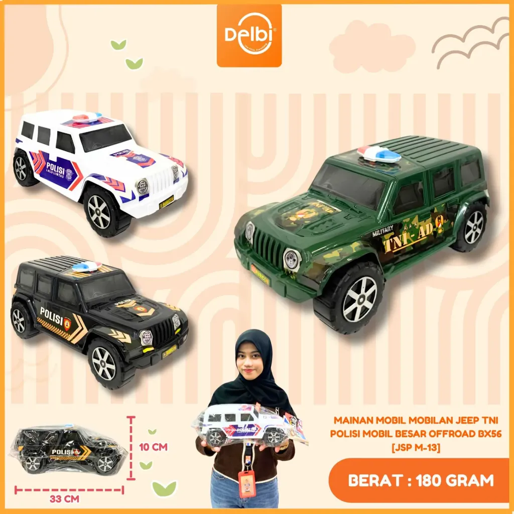 MAINAN MOBIL MOBILAN JEEP TNI POLISI MOBIL BESAR OFFROAD PLASTIK PP BX56