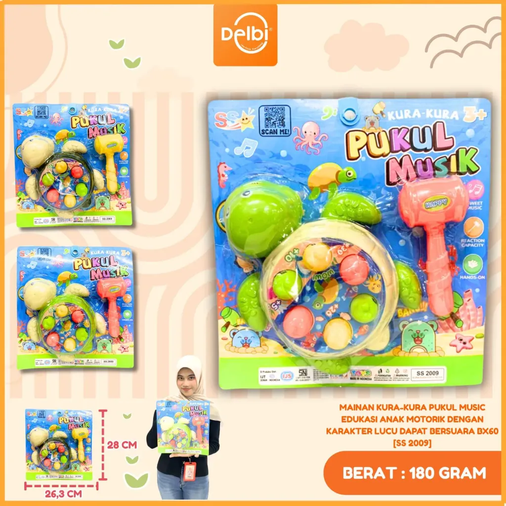[SS 2009] MAINAN KURA-KURA PUKUL MUSIC EDUKASI ANAK MOTORIK DENGAN KARAKTER LUCU DAPAT BERSUARA BX60