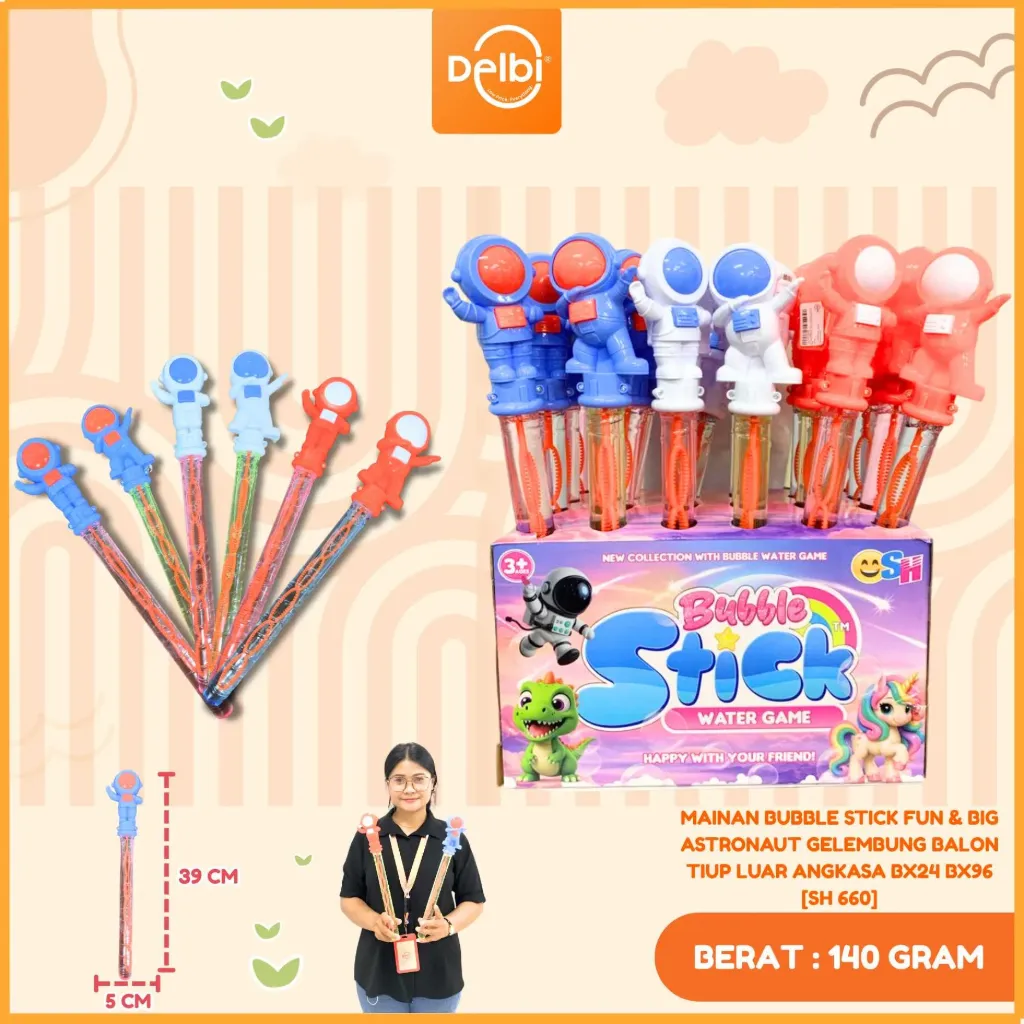 [SH 660] MAINAN BUBBLE STICK FUN & BIG ASTRONAUT GELEMBUNG BALON TIUP LUAR ANGKASA BX24 BX96