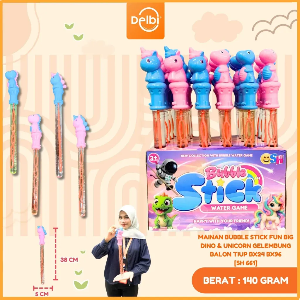 [SH 661] MAINAN BUBBLE STICK FUN BIG DINO & UNICORN GELEMBUNG BALON TIUP BX24 BX96