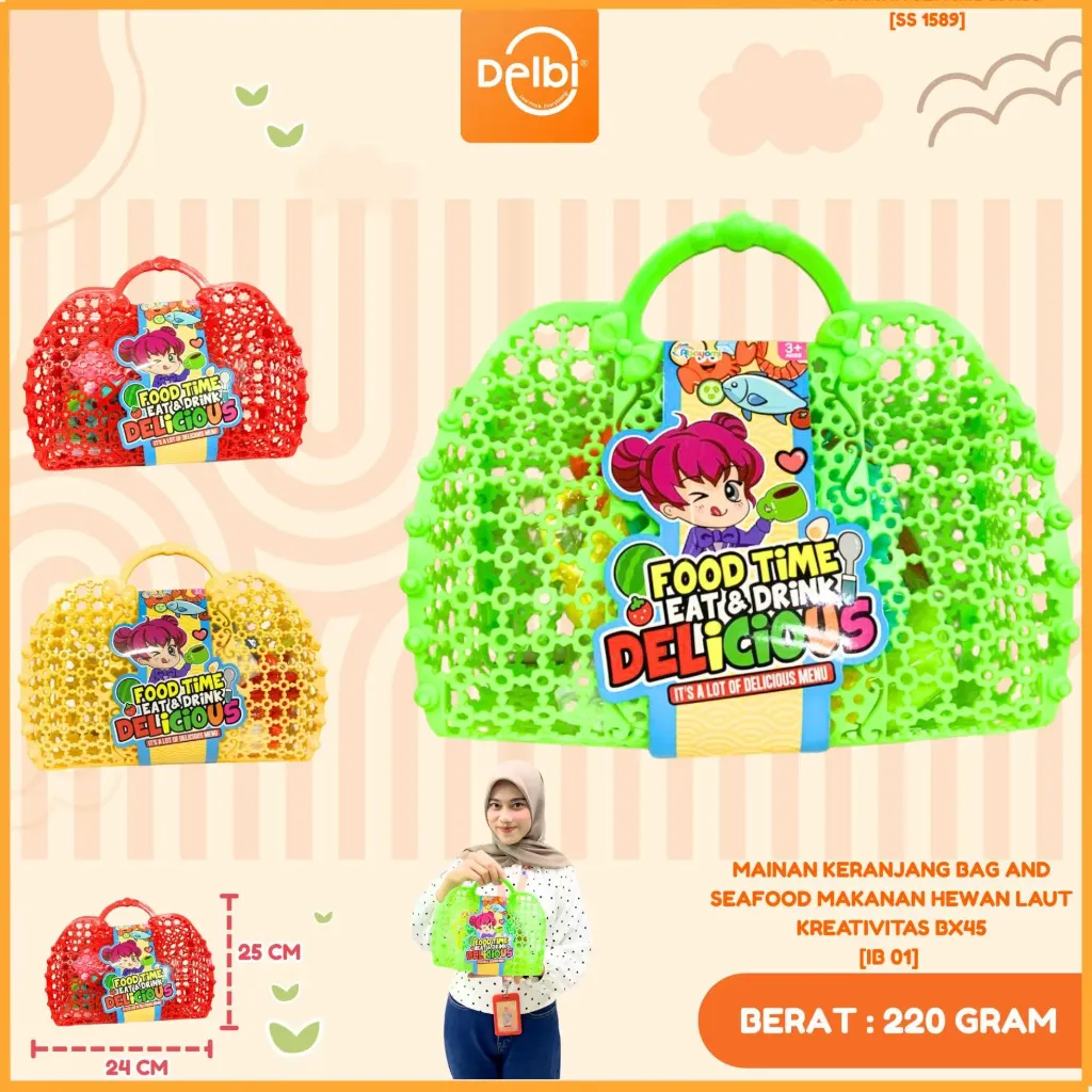 [IB 01] MAINAN KERANJANG BAG AND SEAFOOD MAKANAN HEWAN LAUT KREATIVITAS BX45