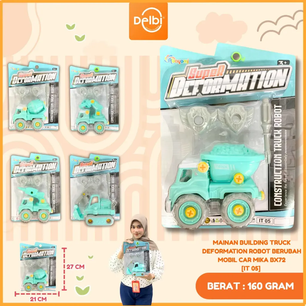 [IT 05] MAINAN BUILDING TRUCK DEFORMATION ROBOT BERUBAH MOBIL CAR MIKA BX72