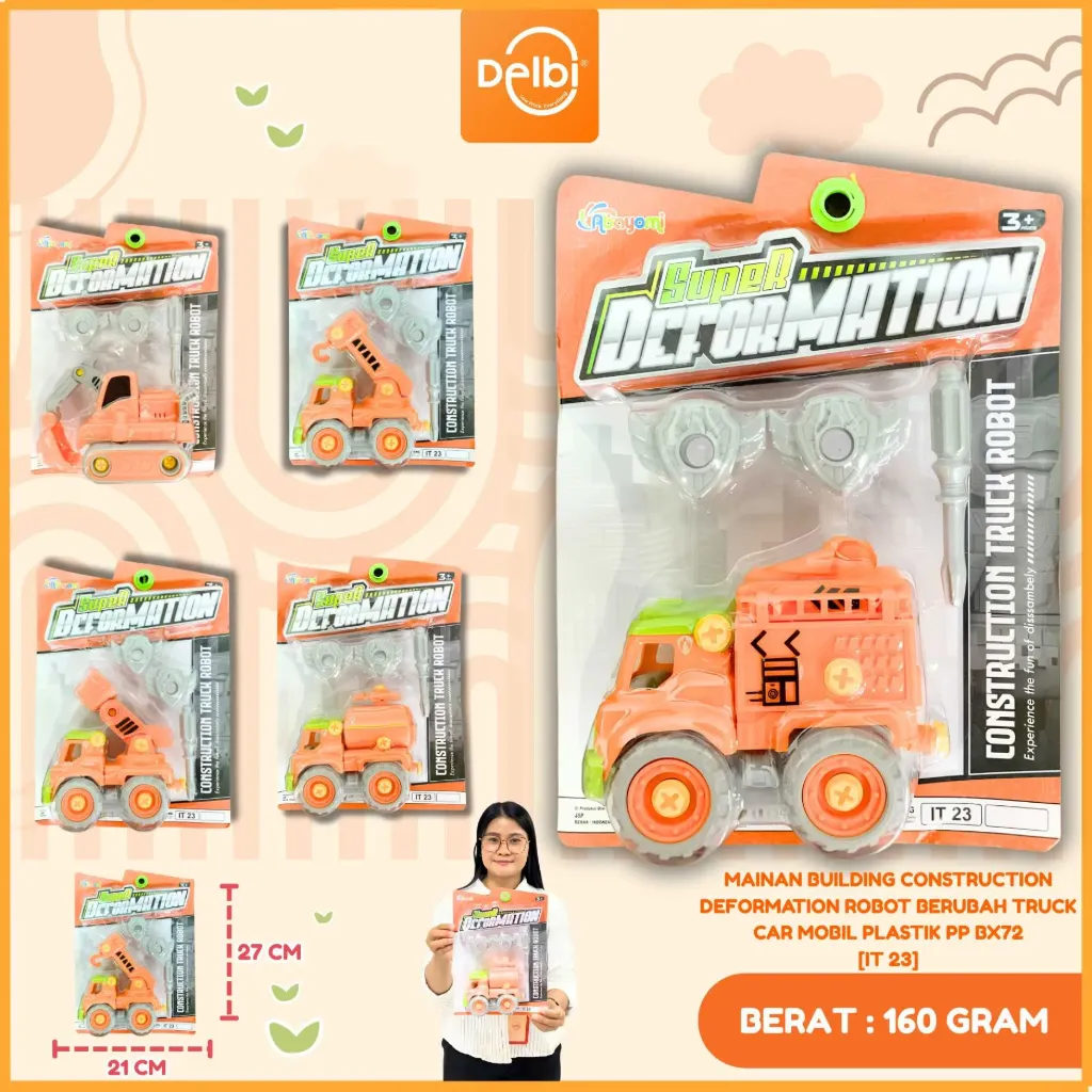 [IT 23] MAINAN BUILDING CONSTRUCTION DEFORMATION ROBOT BERUBAH TRUCK CAR MOBIL PLASTIK PP BX72