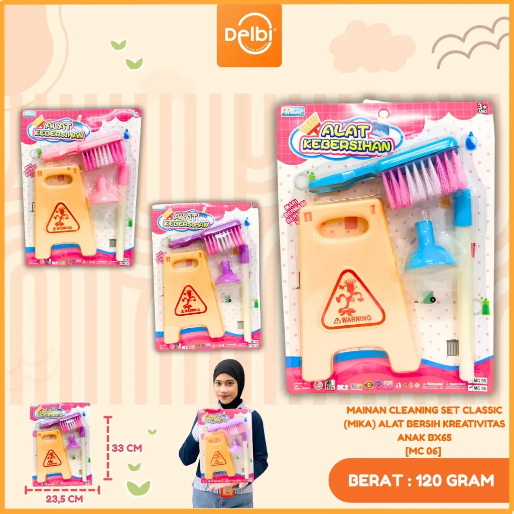 MAINAN CLEANING SET CLASSIC (MIKA) ALAT BERSIH KREATIVITAS ANAK BX65