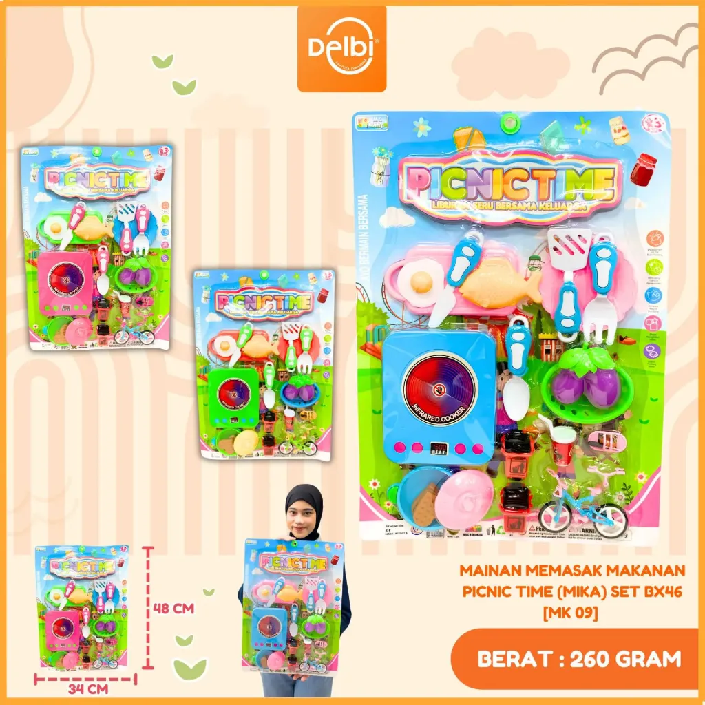 MAINAN MEMASAK MAKANAN PICNIC TIME (MIKA) SET BX46