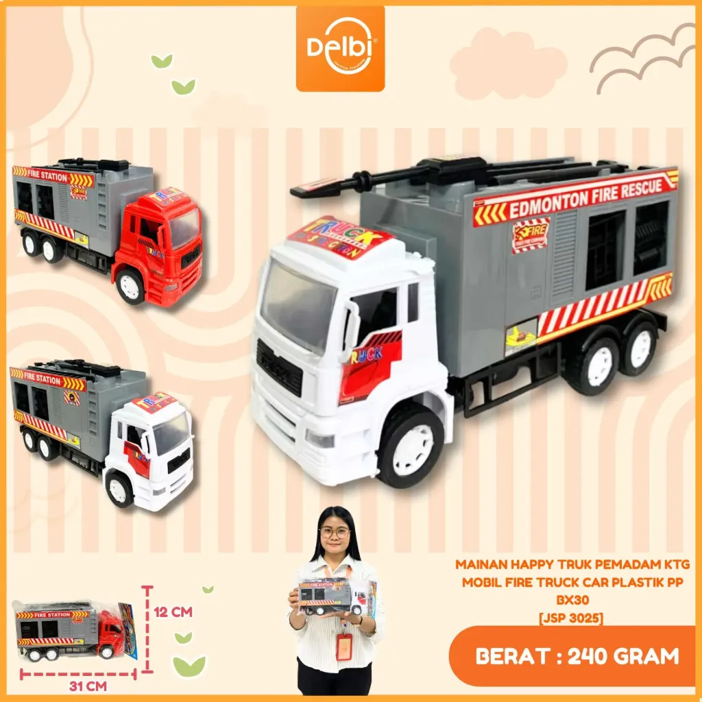 [JSP 3025] MAINAN HAPPY TRUK PEMADAM KTG MOBIL FIRE TRUCK CAR PLASTIK PP BX30