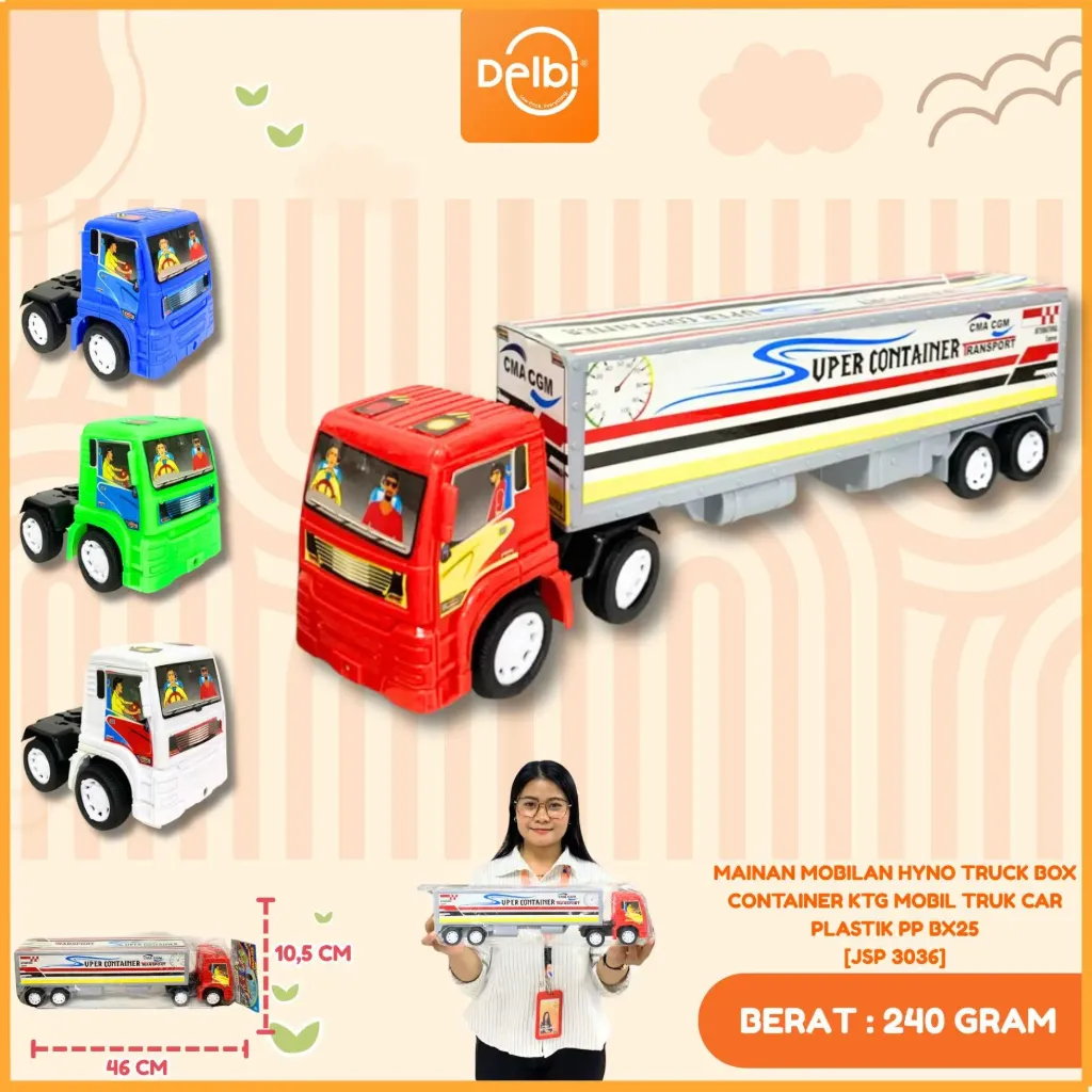 [JSP 3036] MAINAN MOBILAN HYNO TRUCK BOX CONTAINER KTG MOBIL TRUK CAR PLASTIK PP BX25