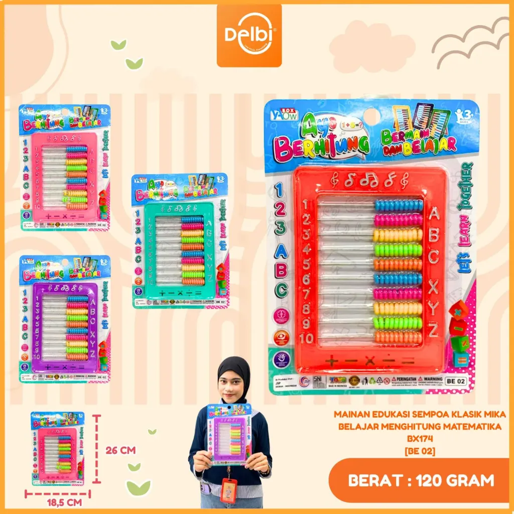 MAINAN EDUKASI SEMPOA KLASIK MIKA BELAJAR MENGHITUNG MATEMATIKA BX174