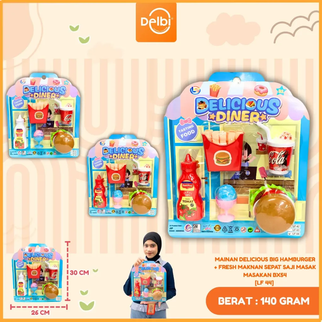 MAINAN DELICIOUS BIG HAMBURGER + FRESH MAKNAN SEPAT SAJI MASAK MASAKAN BX54