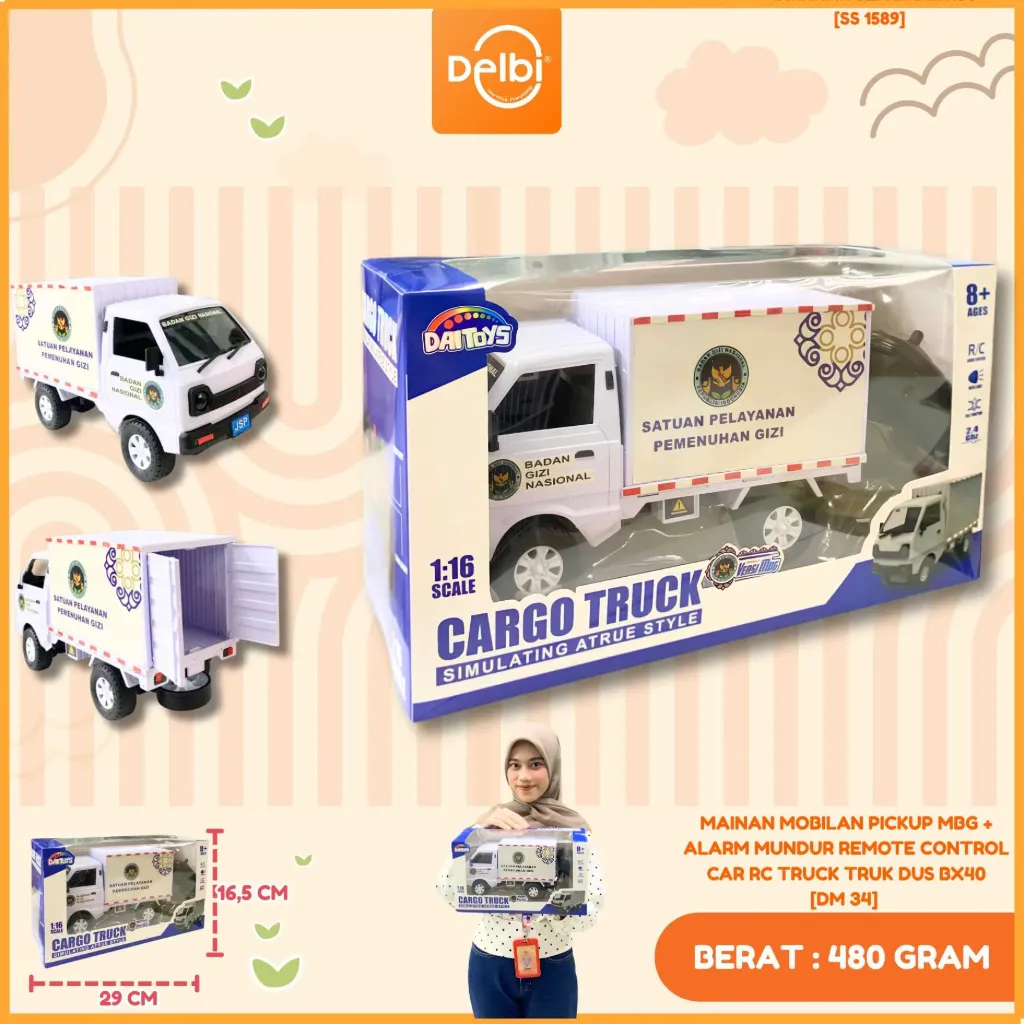 MAINAN MOBILAN PICKUP MBG + ALARM MUNDUR REMOTE CONTROL CAR RC TRUCK TRUK DUS BX40