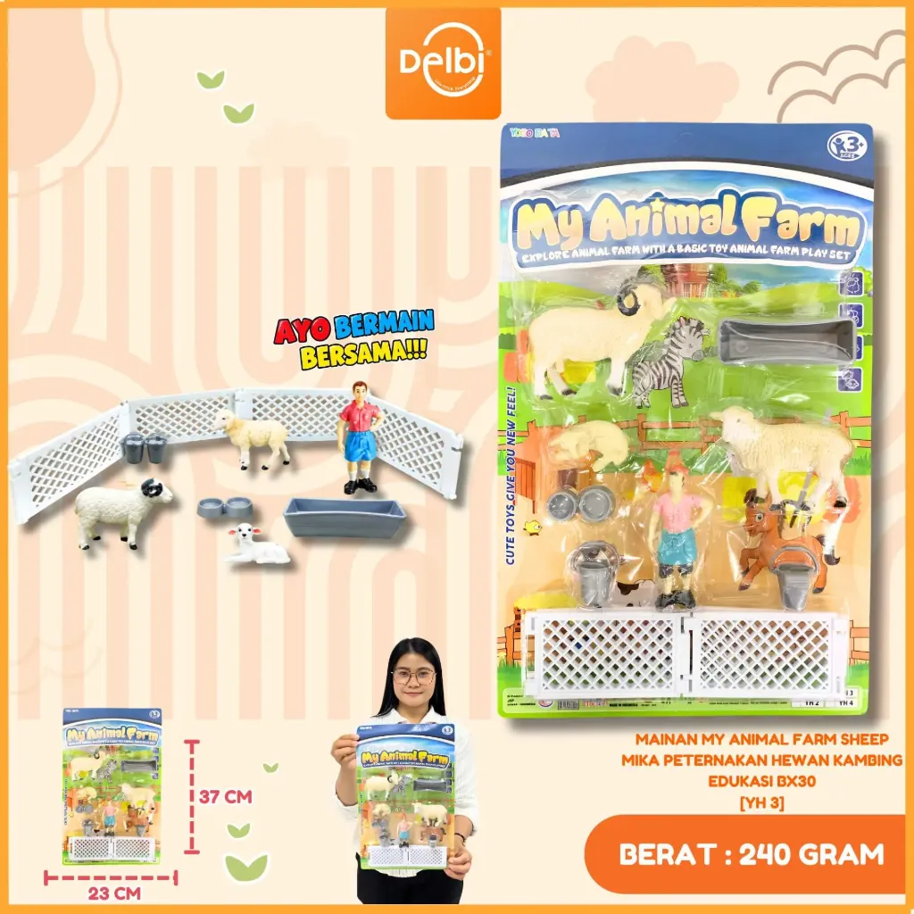 MAINAN MY ANIMAL FARM SHEEP MIKA PETERNAKAN HEWAN KAMBING EDUKASI BX30