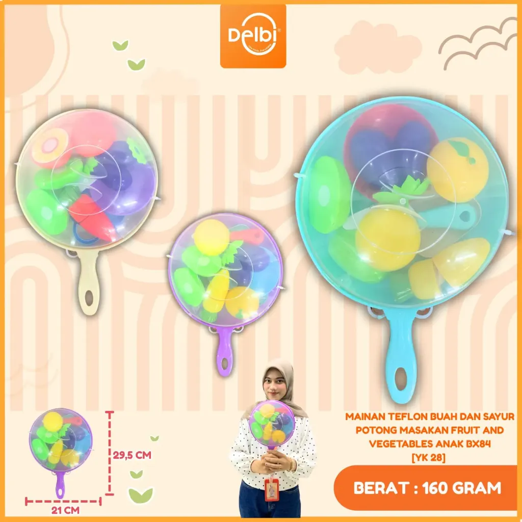 [YK 28] MAINAN TEFLON BUAH DAN SAYUR POTONG MASAKAN FRUIT AND VEGETABLES ANAK BX84