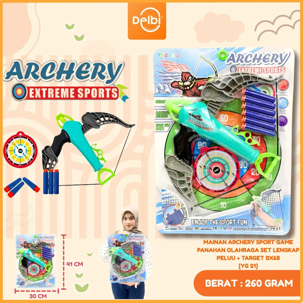 [YG 21] MAINAN ARCHERY SPORT GAME PANAHAN OLAHRAGA SET LENGKAP PELUU + TARGET BX68
