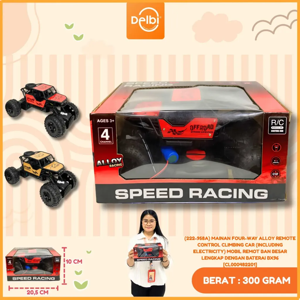 (222-958A) MAINAN FOUR-WAY ALLOY REMOTE CONTROL CLIMBING CAR (INCLUDING ELECTRICITY) MOBIL REMOT BAN BESAR LENGKAP DENGAN BATERAI BX96